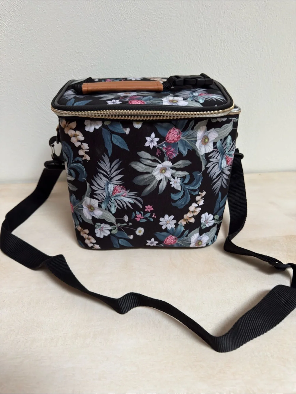 Black Floral Insulated Breast Milk Cooler